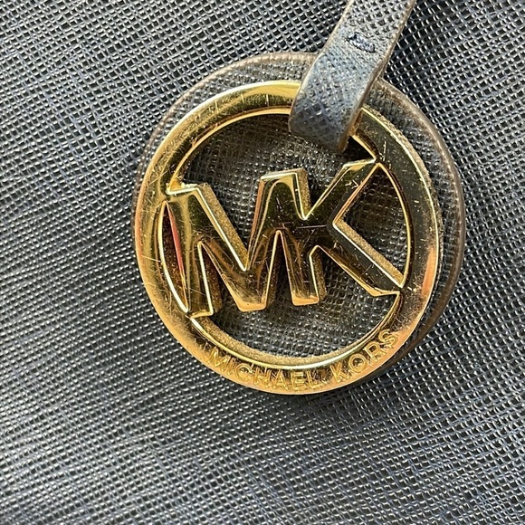 Michael Michael Kors Jet Set Travel Tote Bag Shopper Navy Blue Leather - Picture 13 of 17